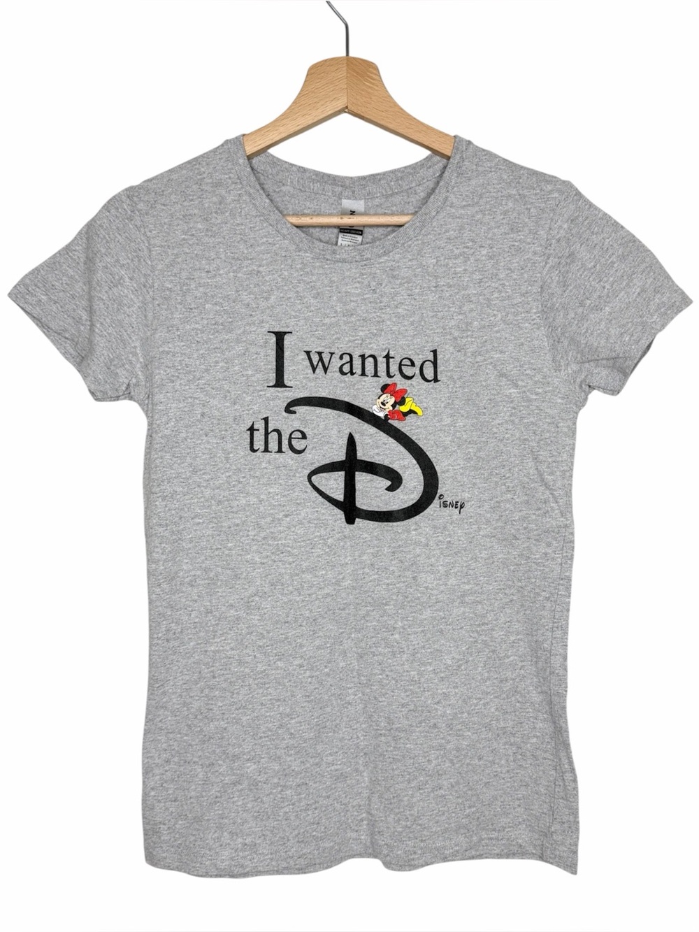 Disney Gildan Graphic Tee Light Gray Crewneck Shirt Women’s Size Small